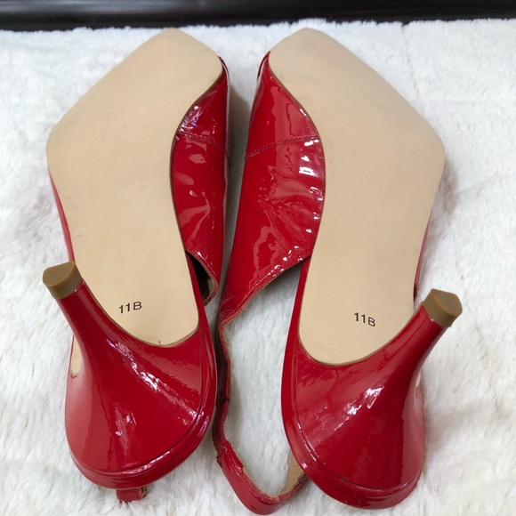 Talbots Red Patent Leather Sling Back Heels - Picture 8 of 8